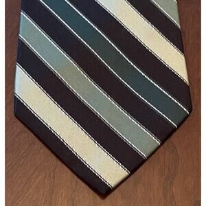 Stafford Essentials Green Black 100% Silk Men’s Neck Tie Made In China